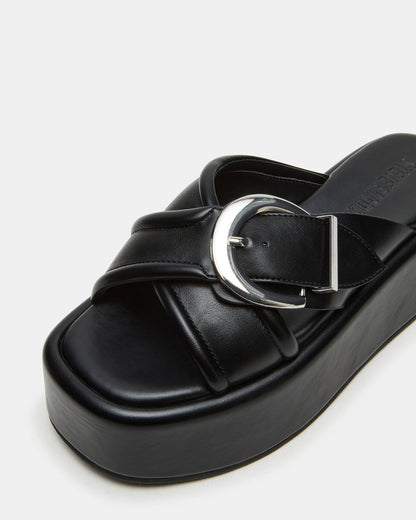CYPHER Black Women's Platform Square Toe Sandal Steve Madden BLACK
