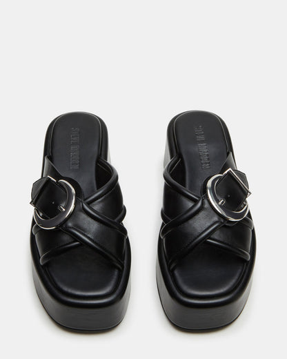CYPHER Black Women's Platform Square Toe Sandal Steve Madden BLACK