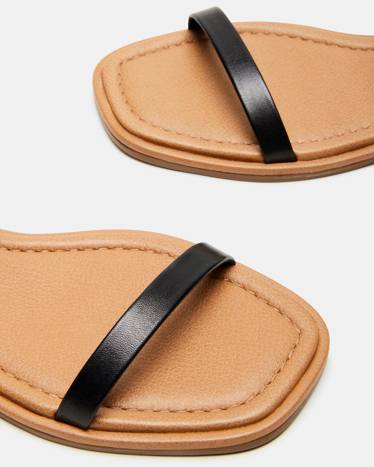 CAMARI Black Leather Square Toe Strappy Sandal | Women's Sandals Steve Madden BLACK LEATHER