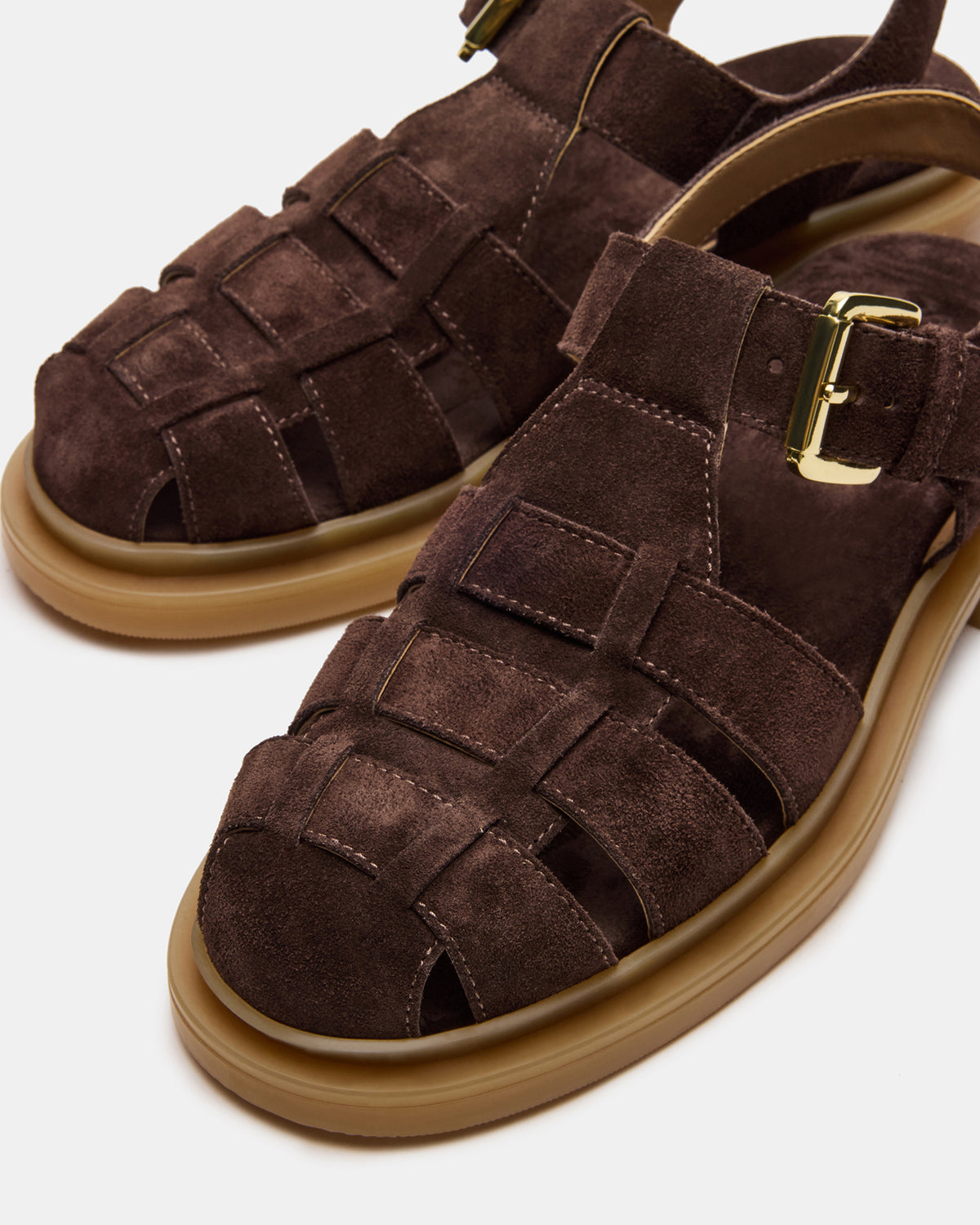 TOPE Chocolate Brown Suede Strappy Fisherman Women's Sandal Steve Madden CHOCOLATE BROWN SUEDE