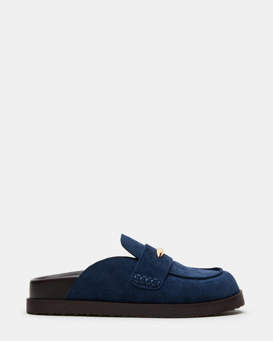 TOBIN Navy Suede Slip-On Mule Women's Flat Steve Madden NAVY SUEDE