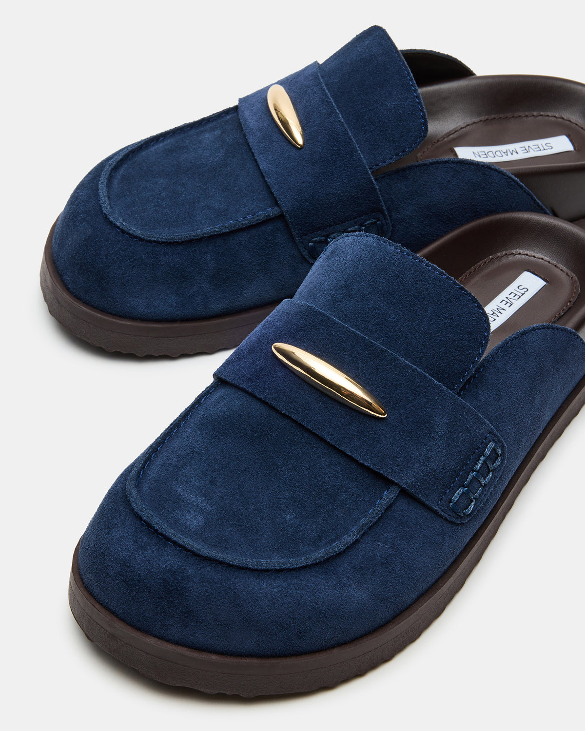TOBIN Navy Suede Slip-On Mule Women's Flat Steve Madden NAVY SUEDE