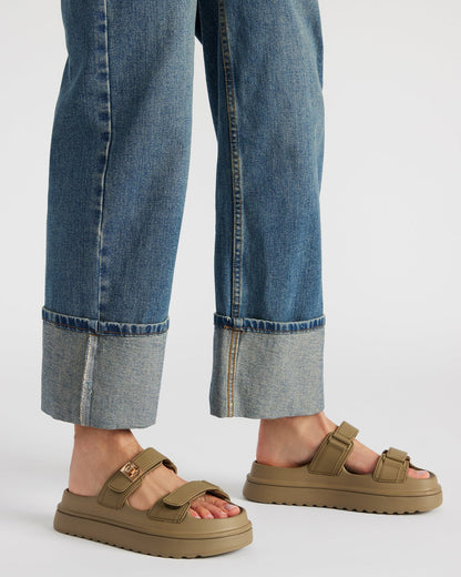 BIGSCHMONA JELLY Olive Women's Platform Slide Sandal Steve Madden OLIVE