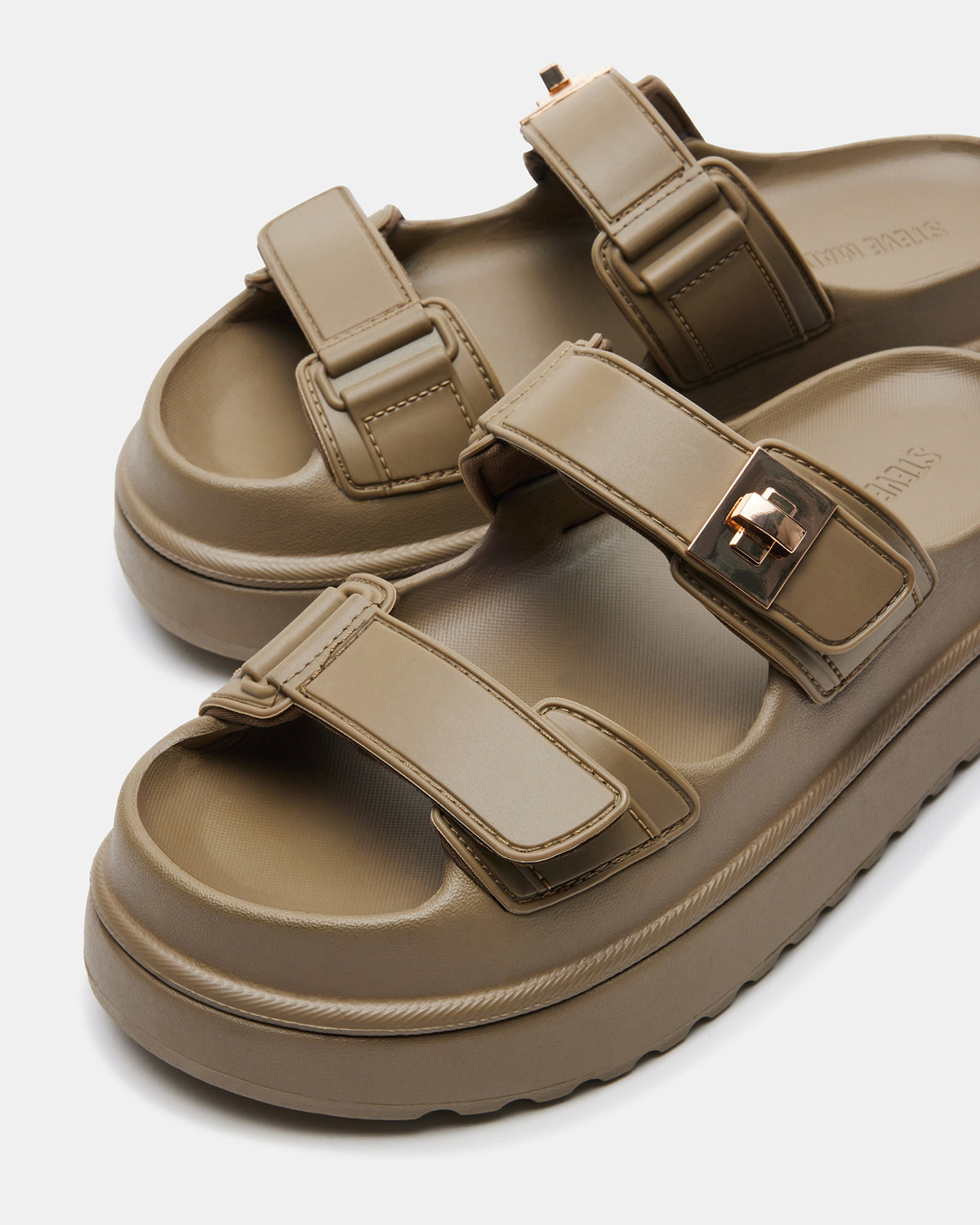 BIGSCHMONA JELLY Olive Women's Platform Slide Sandal Steve Madden OLIVE
