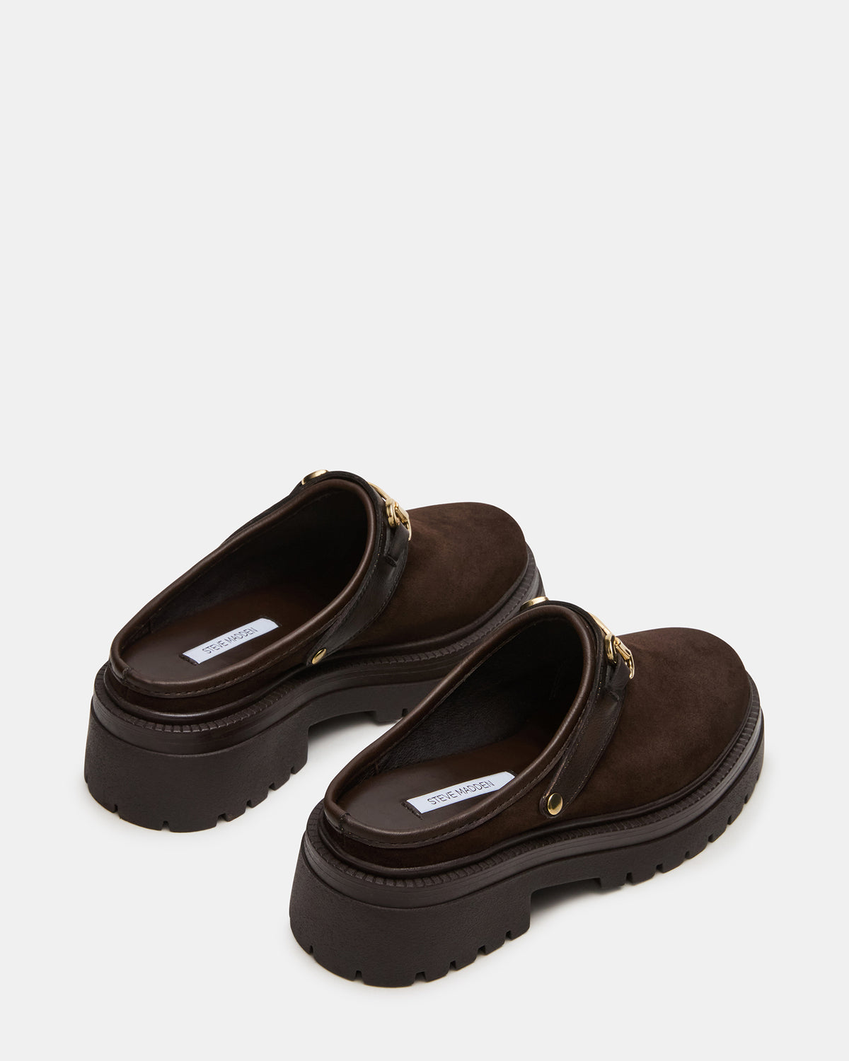 ERBA Brown Suede Platform Lug Slingback Clog Women's Flat Steve Madden BROWN SUEDE
