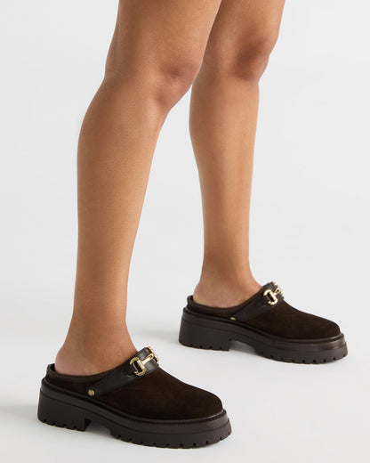 ERBA Brown Suede Platform Lug Slingback Clog Women's Flat Steve Madden BROWN SUEDE