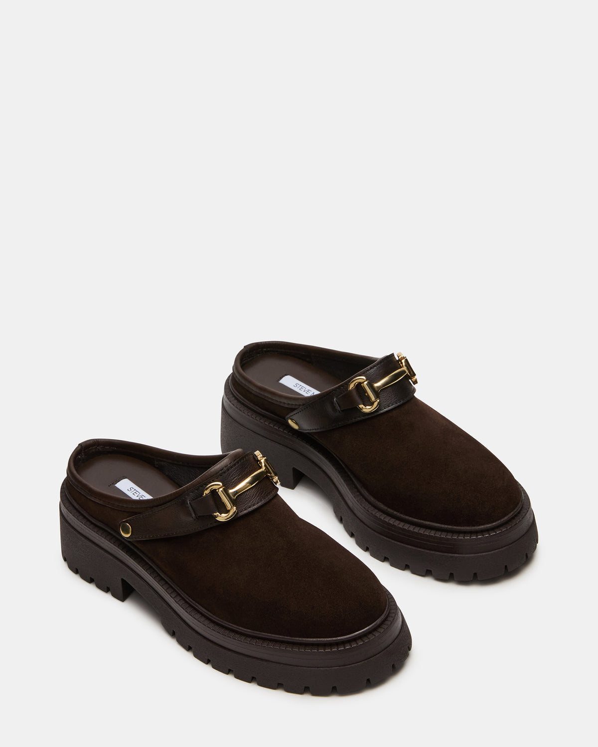 ERBA Brown Suede Platform Lug Slingback Clog Women's Flat Steve Madden BROWN SUEDE