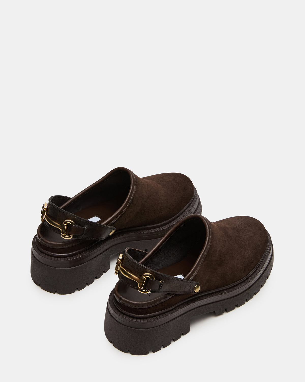 ERBA Brown Suede Platform Lug Slingback Clog Women's Flat Steve Madden BROWN SUEDE