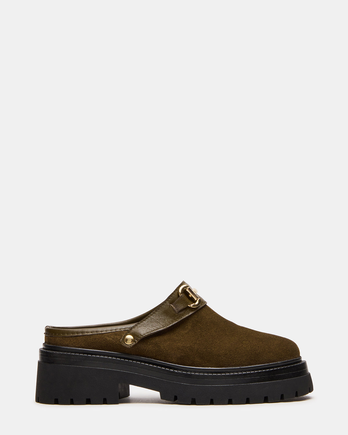 ERBA Olive Suede Platform Lug Slingback Clog Women's Flat Steve Madden OLIVE SUEDE
