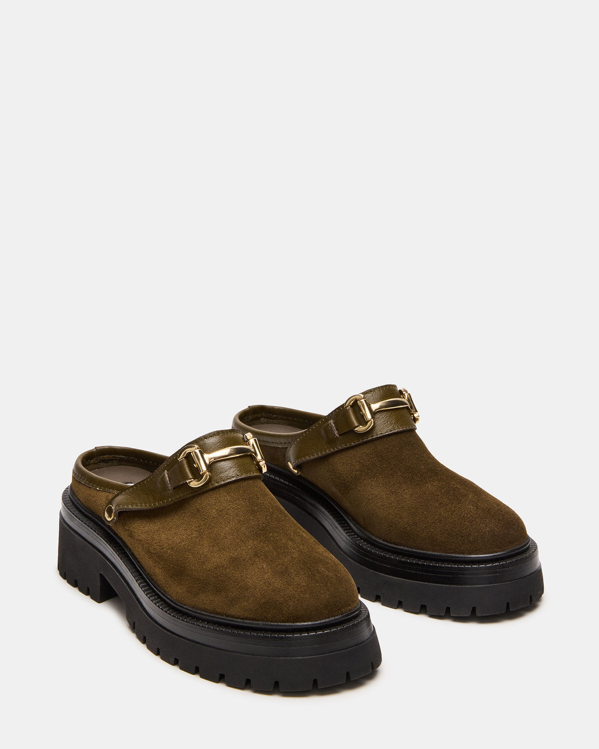 ERBA Olive Suede Platform Lug Slingback Clog Women's Flat Steve Madden OLIVE SUEDE