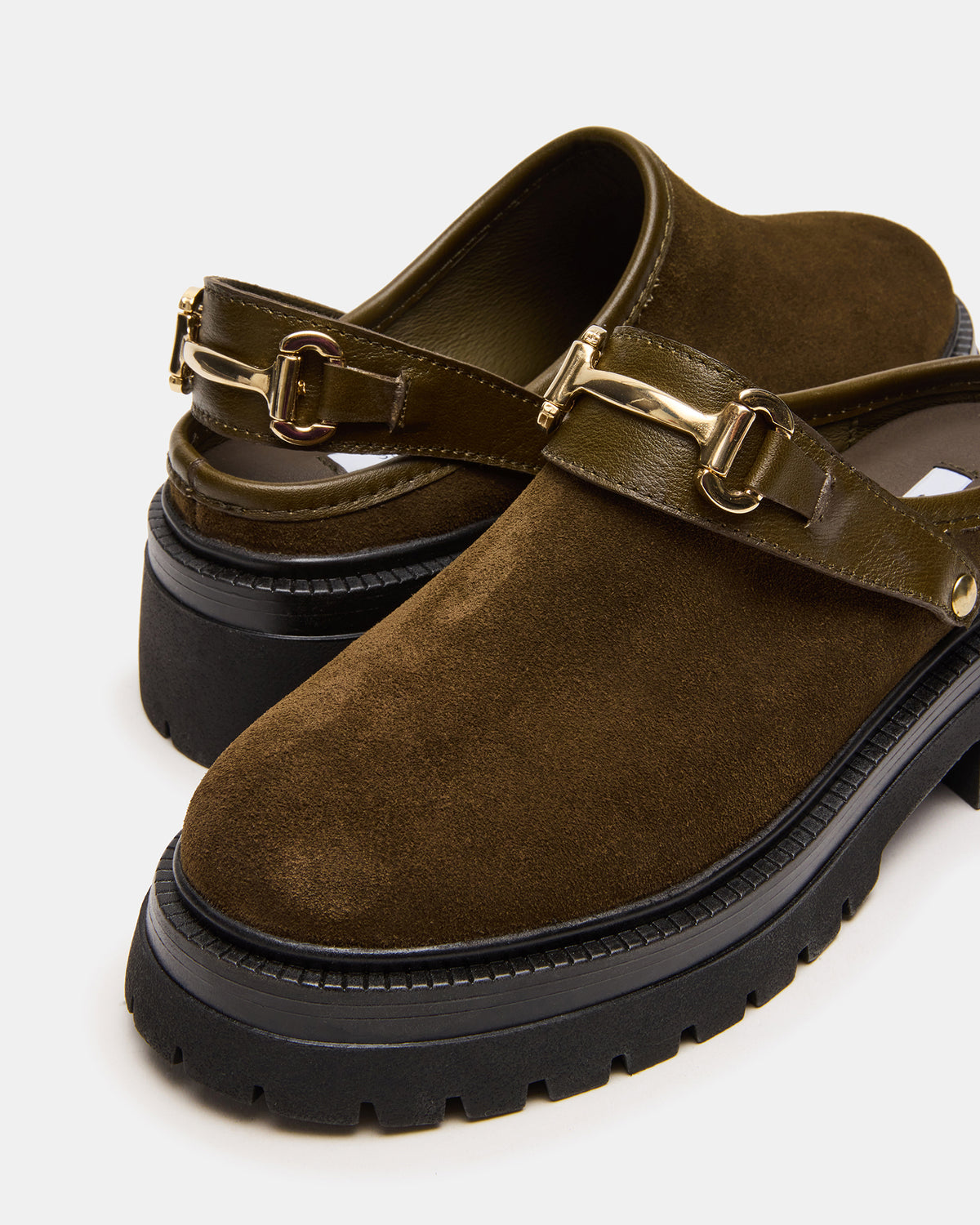 ERBA Olive Suede Platform Lug Slingback Clog Women's Flat Steve Madden OLIVE SUEDE