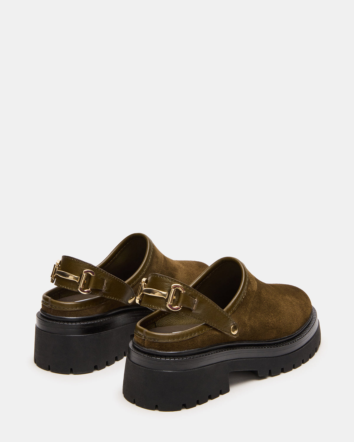 ERBA Olive Suede Platform Lug Slingback Clog Women's Flat Steve Madden OLIVE SUEDE