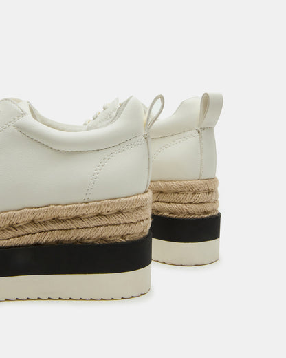 STRECKER White Platform Women's Low-Top Lace-Up Sneaker Steve Madden WHITE