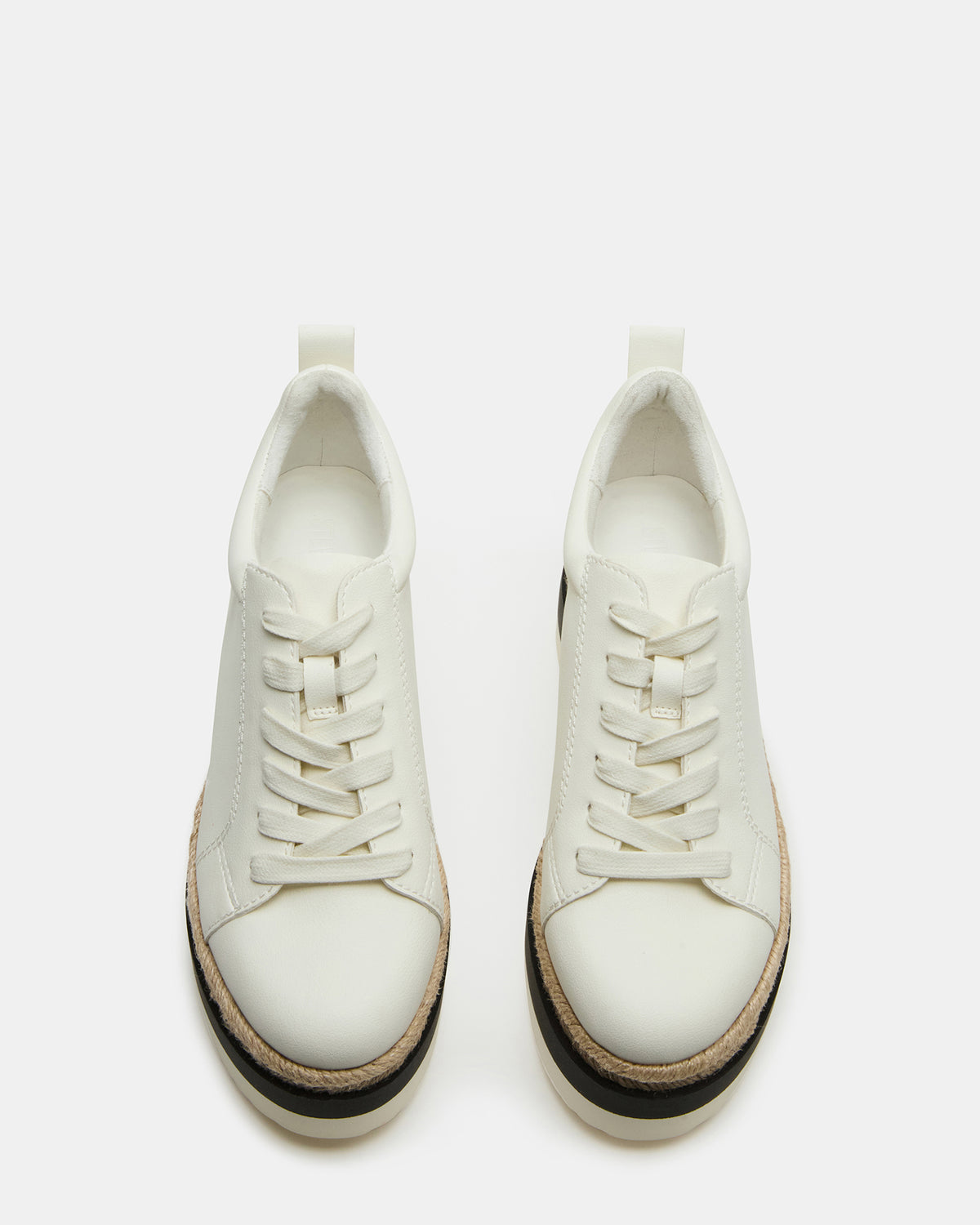 STRECKER White Platform Women's Low-Top Lace-Up Sneaker Steve Madden WHITE