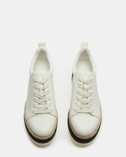 STRECKER White Platform Women's Low-Top Lace-Up Sneaker Steve Madden WHITE