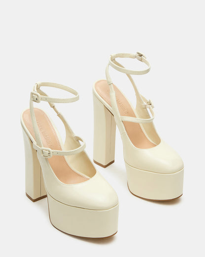 SCOTLYN Bone Leather Women's Platform Block Heel Steve Madden BONE LEATHER