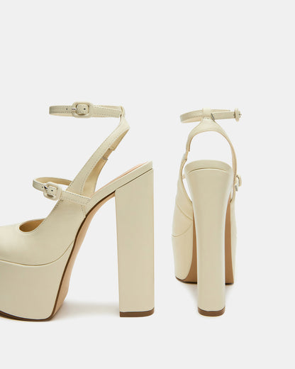 SCOTLYN Bone Leather Women's Platform Block Heel Steve Madden BONE LEATHER