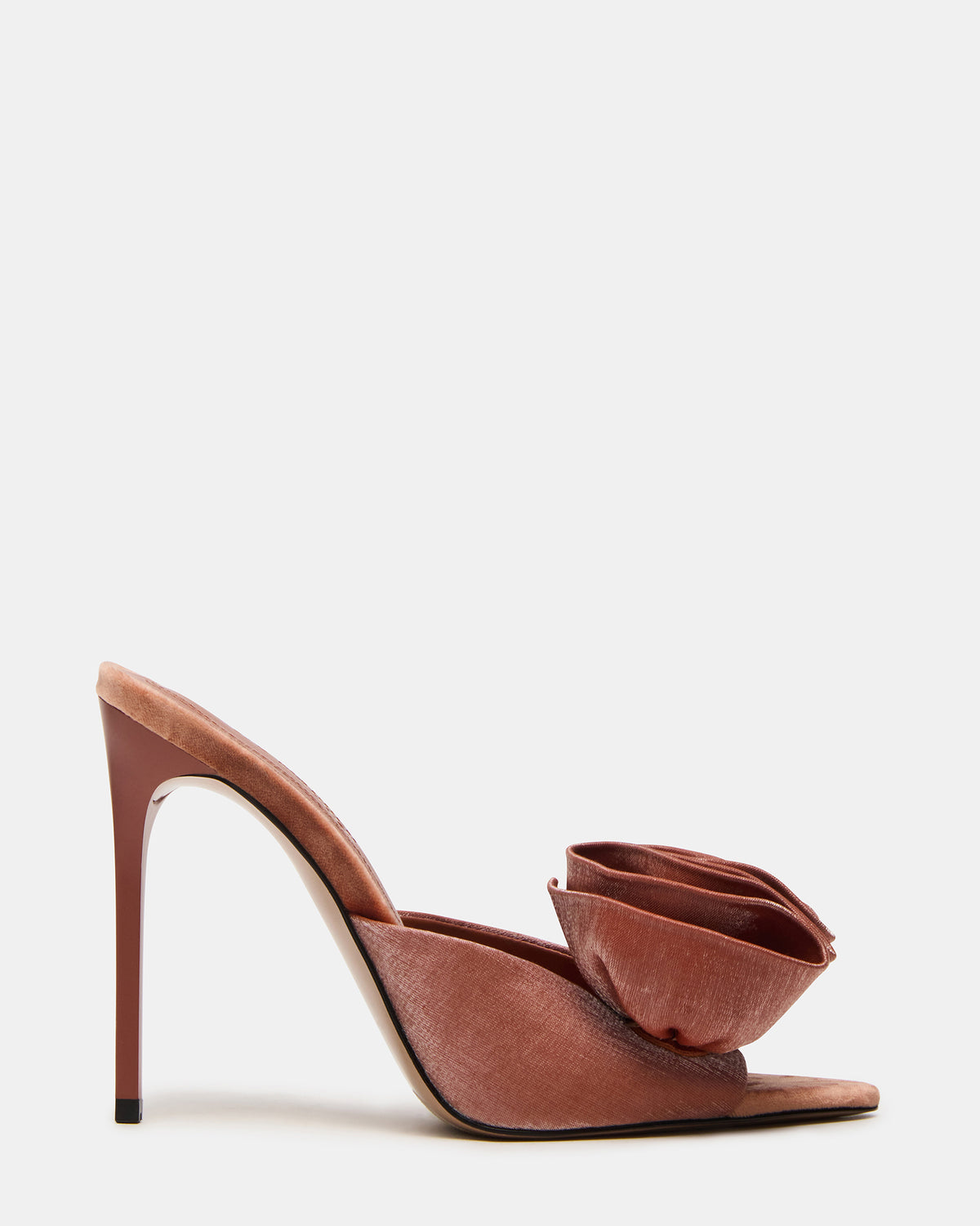 AFFINITY Rust Satin Pointed-Toe Stiletto Mule Women's Heel Steve Madden RUST SATIN