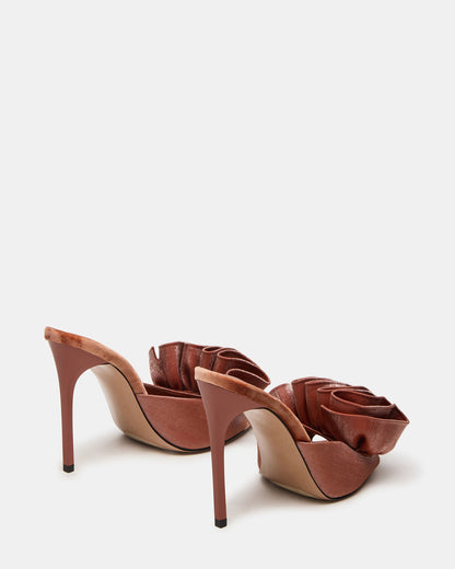 AFFINITY Rust Satin Pointed-Toe Stiletto Mule Women's Heel Steve Madden RUST SATIN
