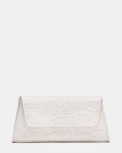 AVANT Bag White Lace French Binding Trapezoid Crossbody Clutch Handbag Steve Madden WHITE LACE