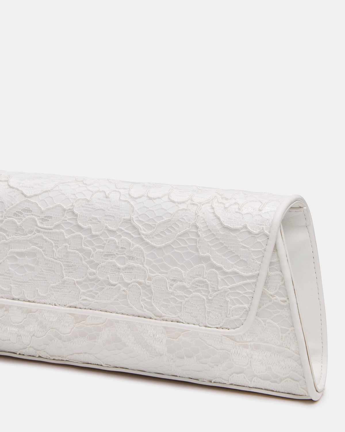 AVANT Bag White Lace French Binding Trapezoid Crossbody Clutch Handbag Steve Madden WHITE LACE