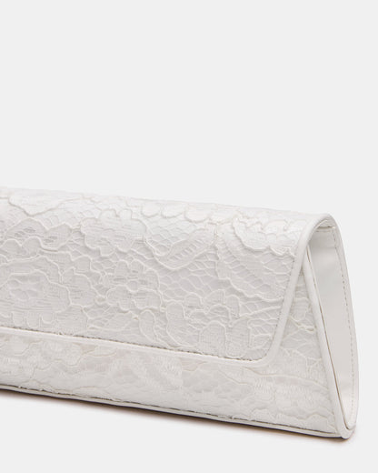 AVANT Bag White Lace French Binding Trapezoid Crossbody Clutch Handbag Steve Madden WHITE LACE