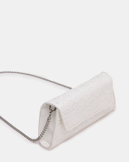 AVANT Bag White Lace French Binding Trapezoid Crossbody Clutch Handbag Steve Madden WHITE LACE