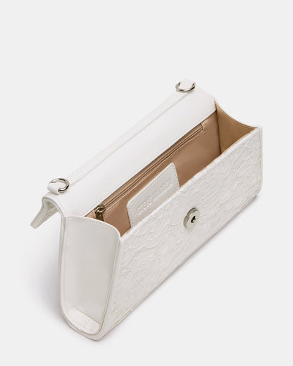 AVANT Bag White Lace French Binding Trapezoid Crossbody Clutch Handbag Steve Madden WHITE LACE