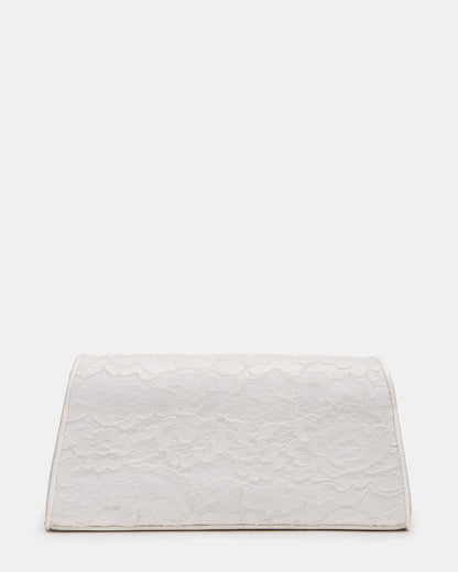 AVANT Bag White Lace French Binding Trapezoid Crossbody Clutch Handbag Steve Madden WHITE LACE