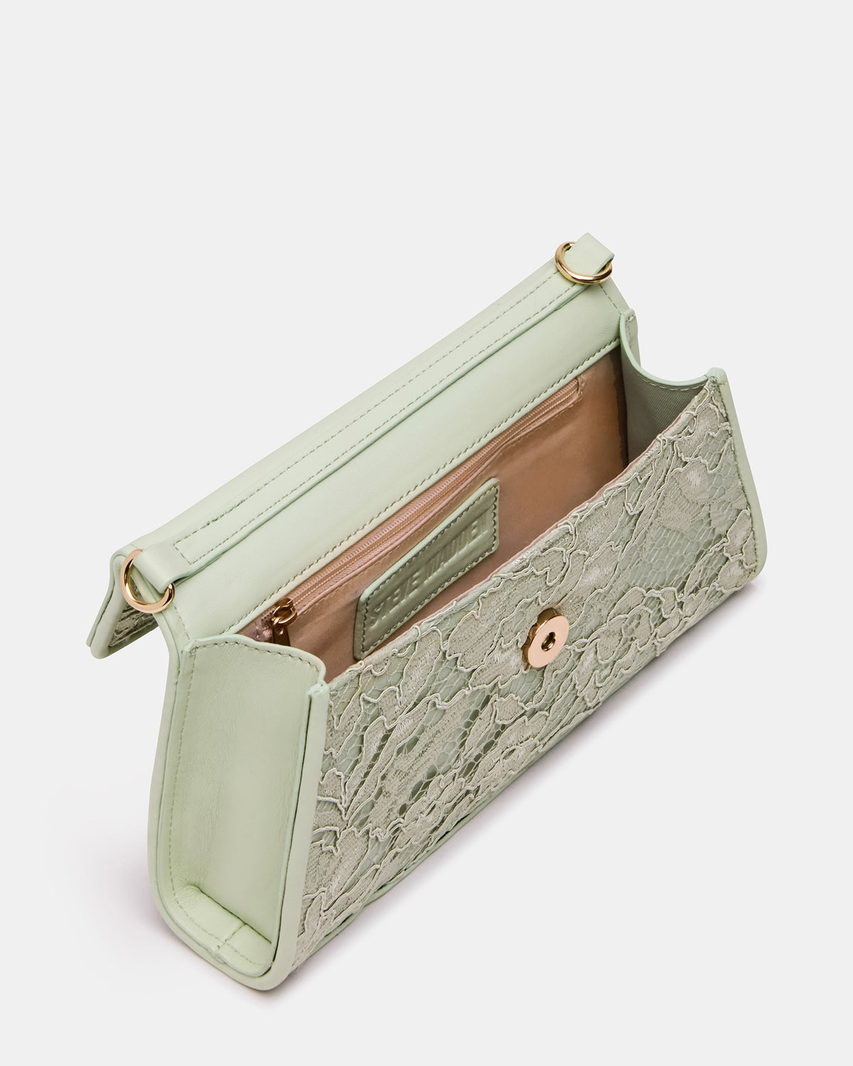 AVANT Bag Pistachio French Binding Trapezoid Crossbody Clutch Handbag Steve Madden PISTACHIO