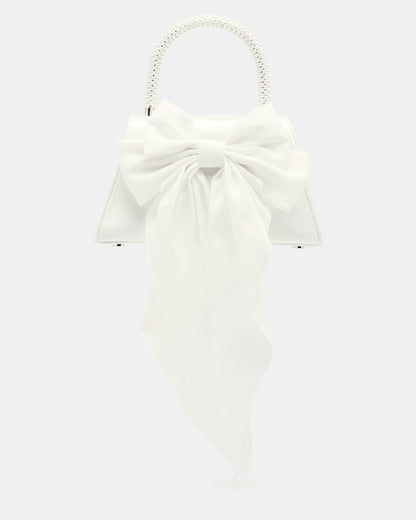 COSETTE Bag White Satin Beaded Top-Handle Mini Handbag Steve Madden WHITE SATIN