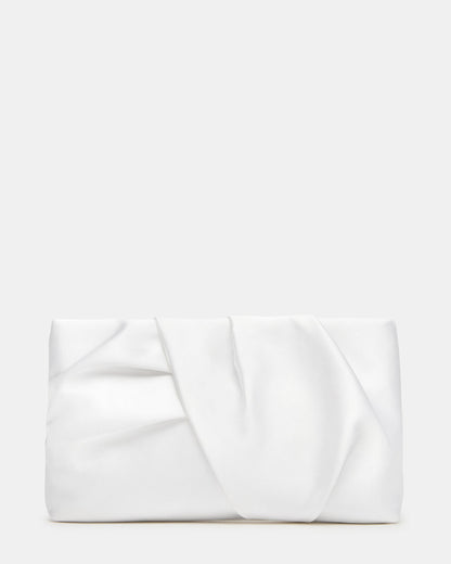 LILIA Bag White Elongated Pleated Crossbody Clutch Handbag Steve Madden WHITE