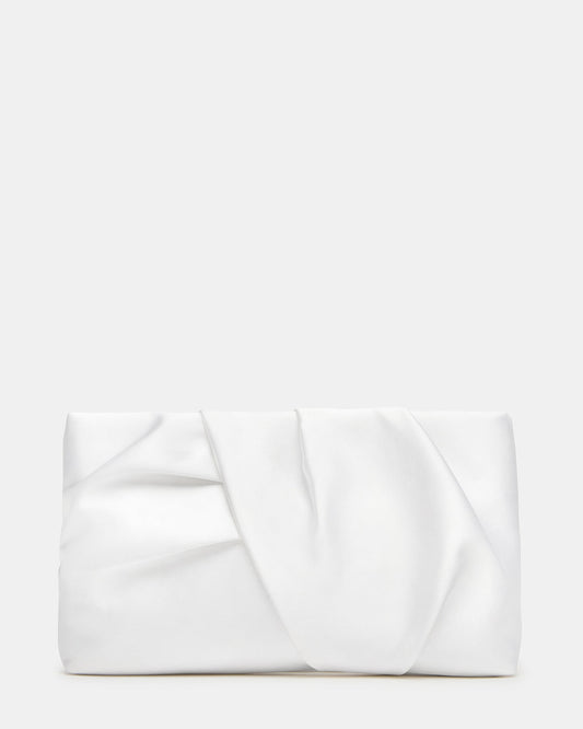LILIA Bag White Elongated Pleated Crossbody Clutch Handbag Steve Madden WHITE