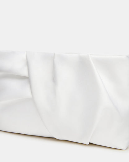 LILIA Bag White Elongated Pleated Crossbody Clutch Handbag Steve Madden WHITE