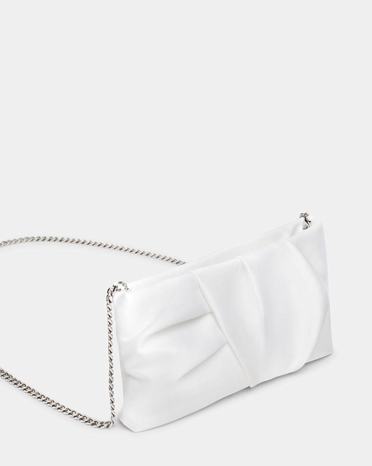 LILIA Bag White Elongated Pleated Crossbody Clutch Handbag Steve Madden WHITE