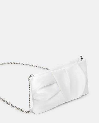 LILIA Bag White Elongated Pleated Crossbody Clutch Handbag Steve Madden WHITE