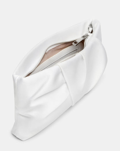 LILIA Bag White Elongated Pleated Crossbody Clutch Handbag Steve Madden WHITE