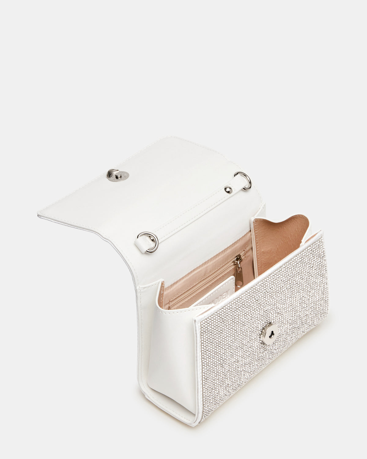 EVELINA Bag Rhinestones Angular Rhinestone Embellished Crossbody Mini Clutch Handbag Steve Madden RHINESTONE