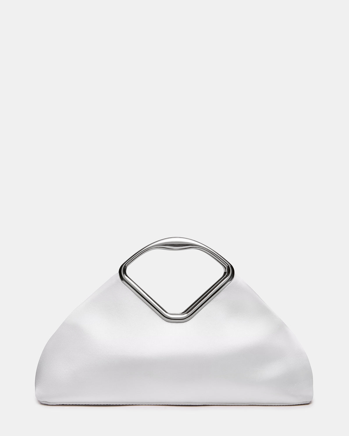 BARBARA Bag White Soft Satin Metal Bracelet Crossbody Clutch Handbag Steve Madden WHITE