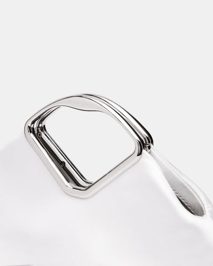 BARBARA Bag White Soft Satin Metal Bracelet Crossbody Clutch Handbag Steve Madden WHITE