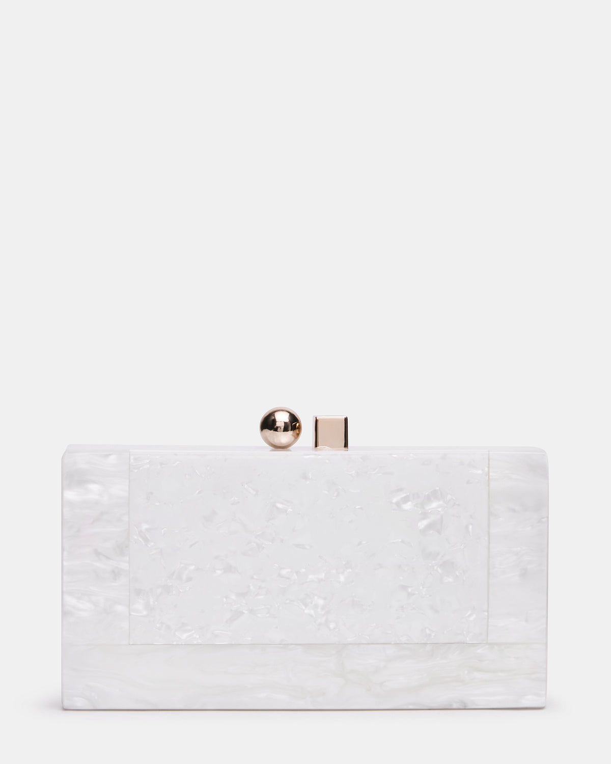 CAMILAA Bag White Geometric Pearlescent Minaudiere Crossbody Clutch Handbag Steve Madden WHITE