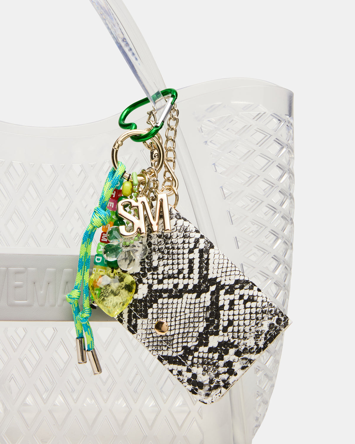 SUMMER Bag Clear Caged Jelly Top-Handle Tote Handbag Steve Madden CLEAR