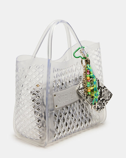 SUMMER Bag Clear Caged Jelly Top-Handle Tote Handbag Steve Madden CLEAR