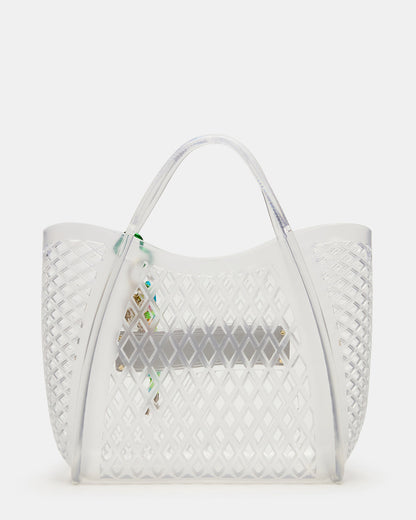 SUMMER Bag Clear Caged Jelly Top-Handle Tote Handbag Steve Madden CLEAR