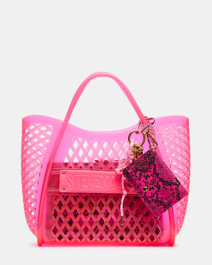 SUMMER Bag Pink Caged Jelly Top-Handle Tote Handbag Steve Madden PINK