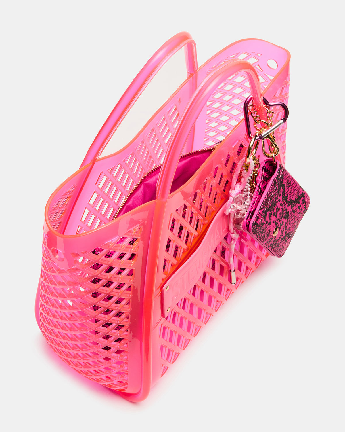 SUMMER Bag Pink Caged Jelly Top-Handle Tote Handbag Steve Madden PINK