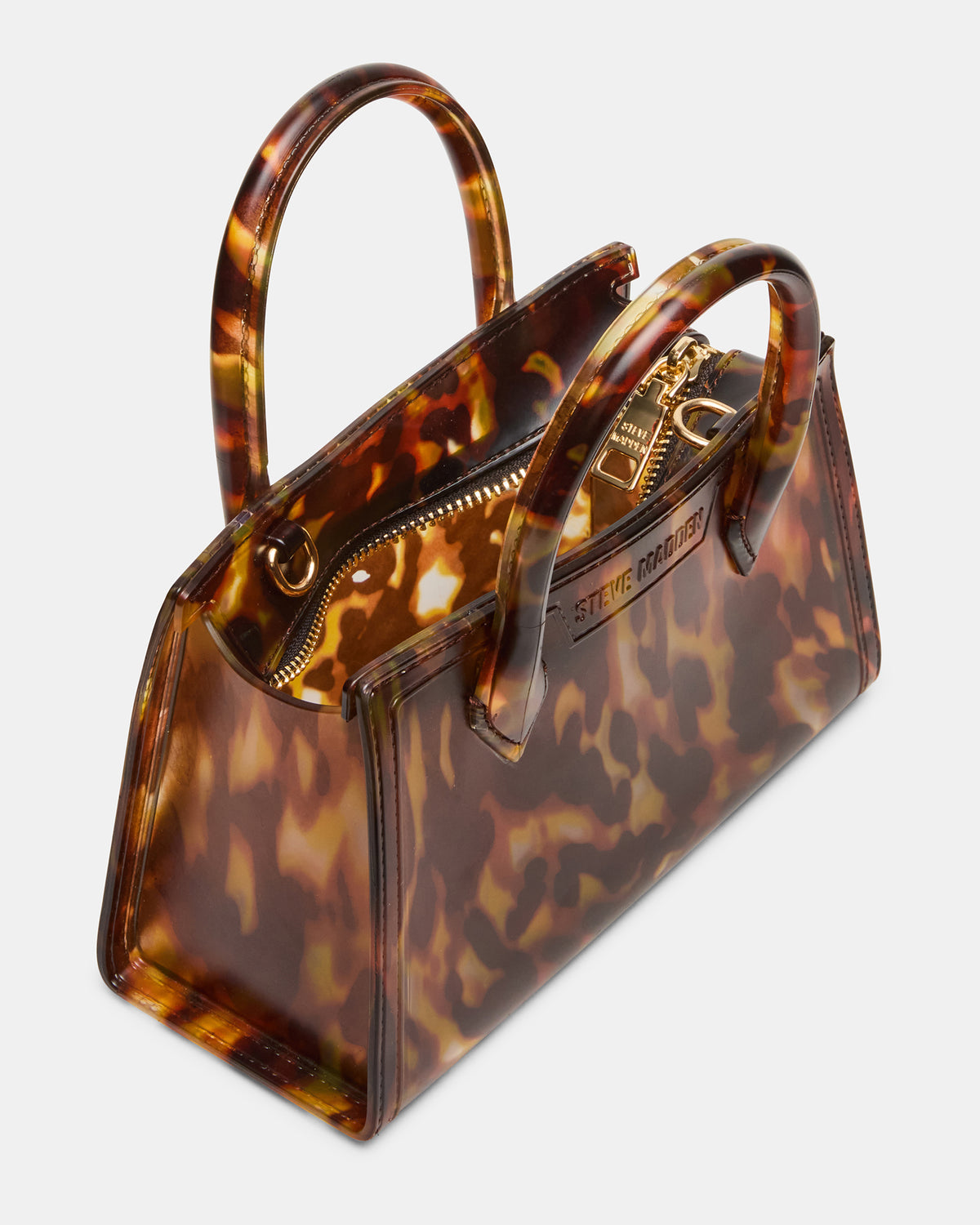 PEACH Jelly Bag Tortoise Mini Crossbody Top-Handle Handbag Steve Madden TORTOISE