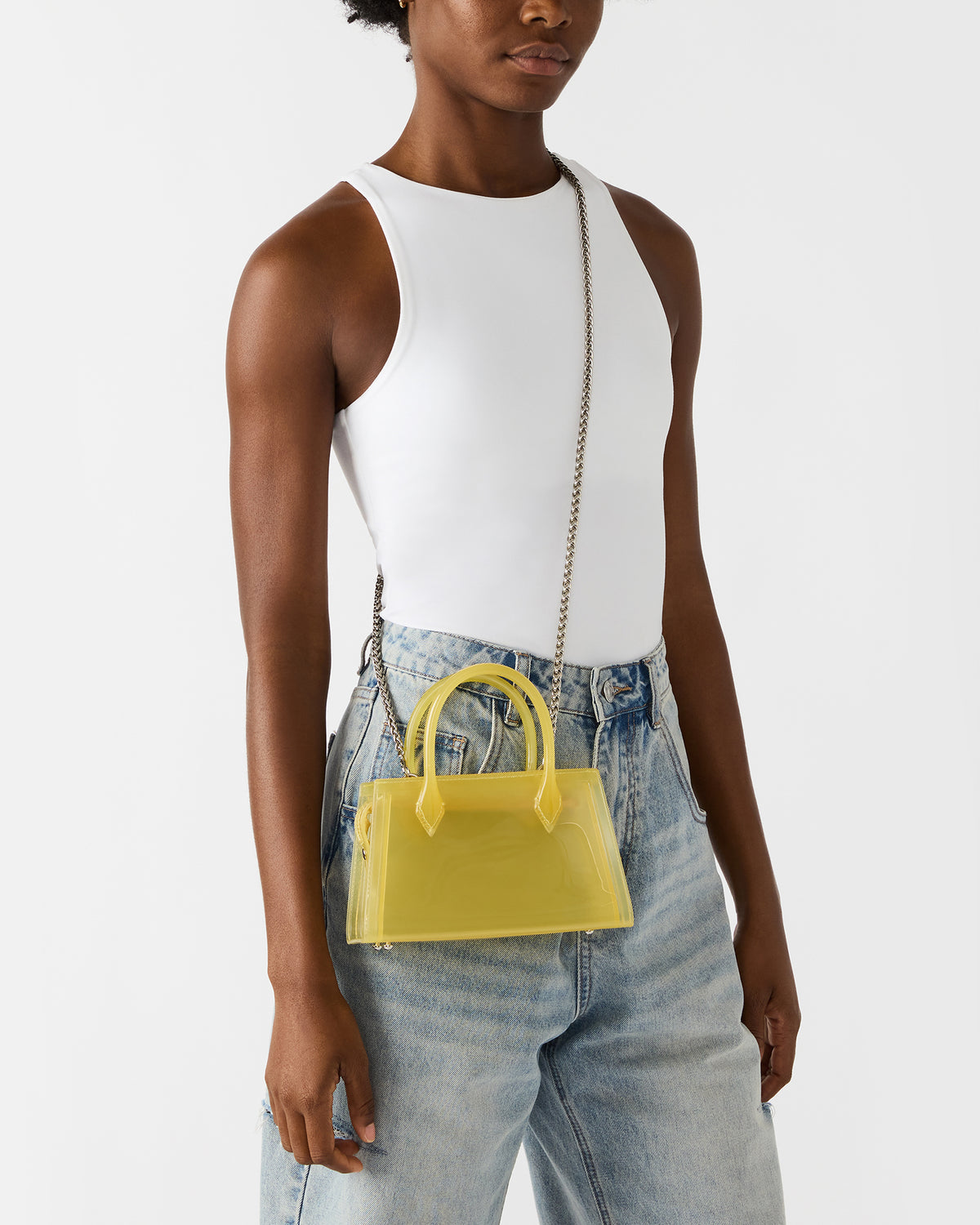 PEACH Jelly Bag Yellow Mini Crossbody Top-Handle Handbag Steve Madden YELLOW