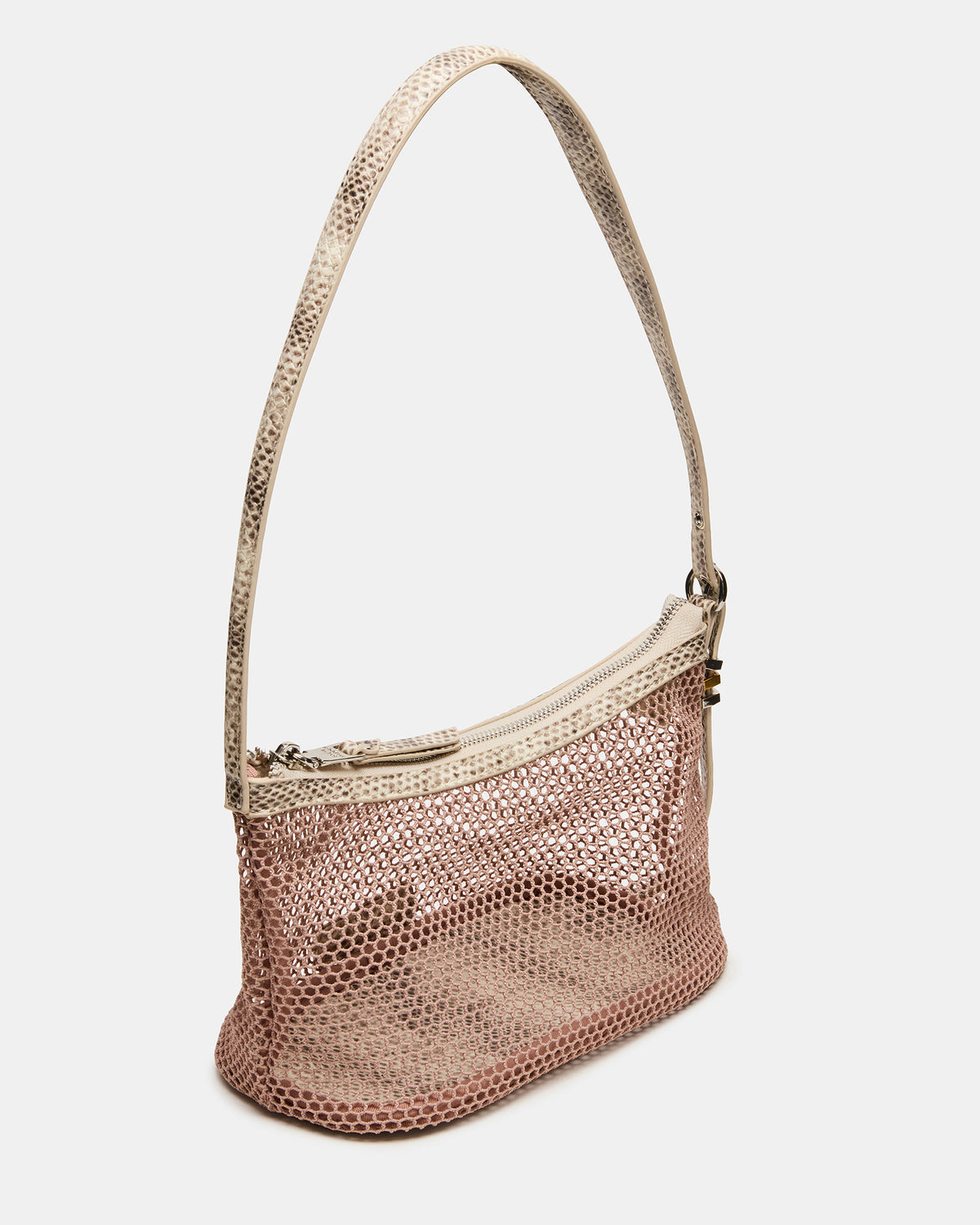 VIXEN Bag Blush Shoulder Strap Mesh Structured Bottom Women's Handbag Steve Madden BLUSH