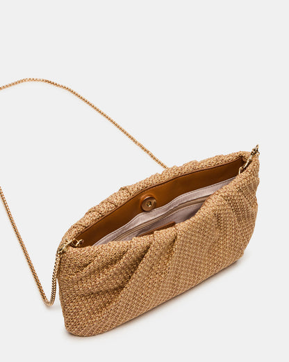 PALOMAA Bag Natural Straw Clutch Crossbody Handbag Steve Madden NATURAL